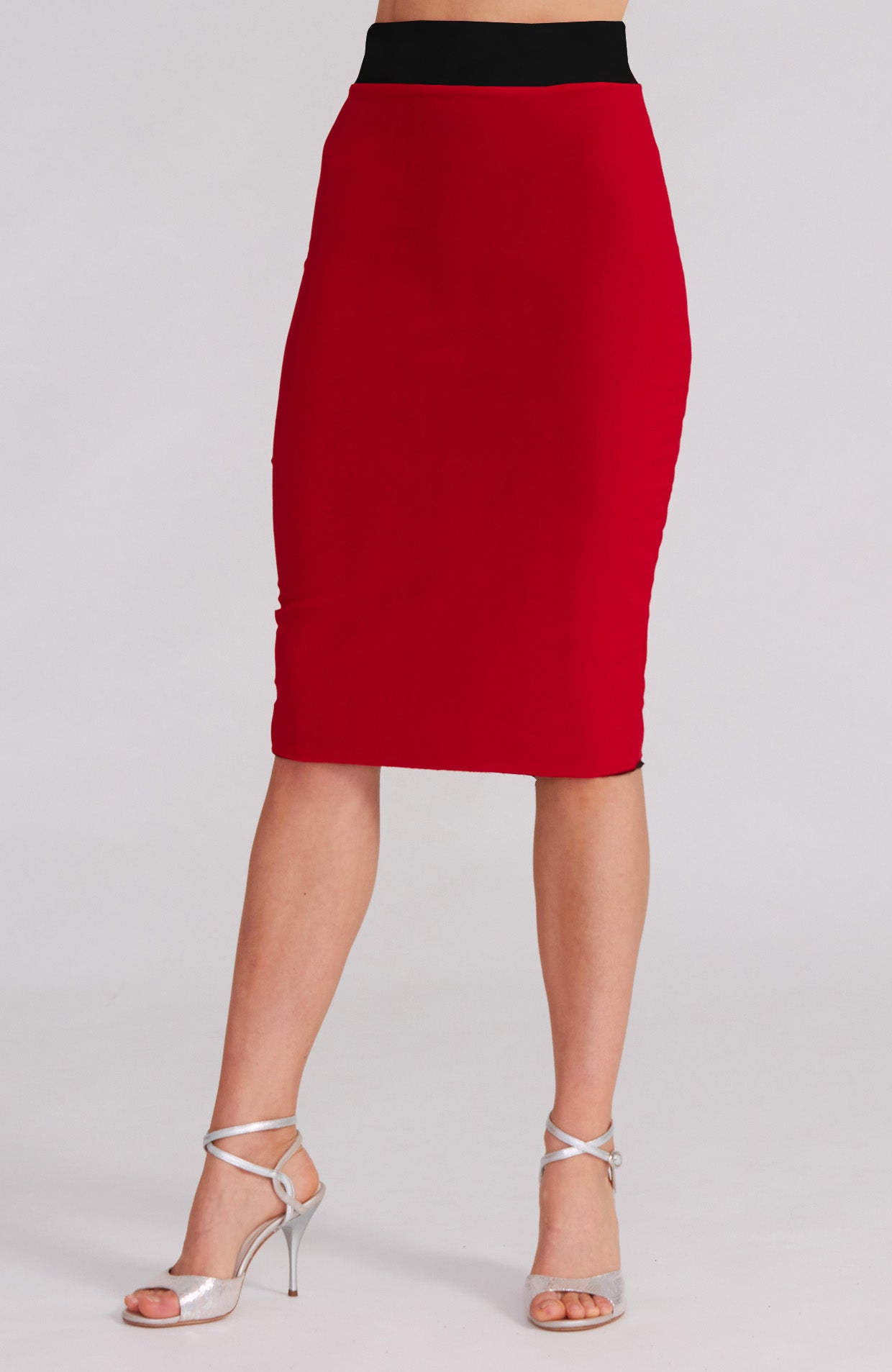 red tango skirt with black waist