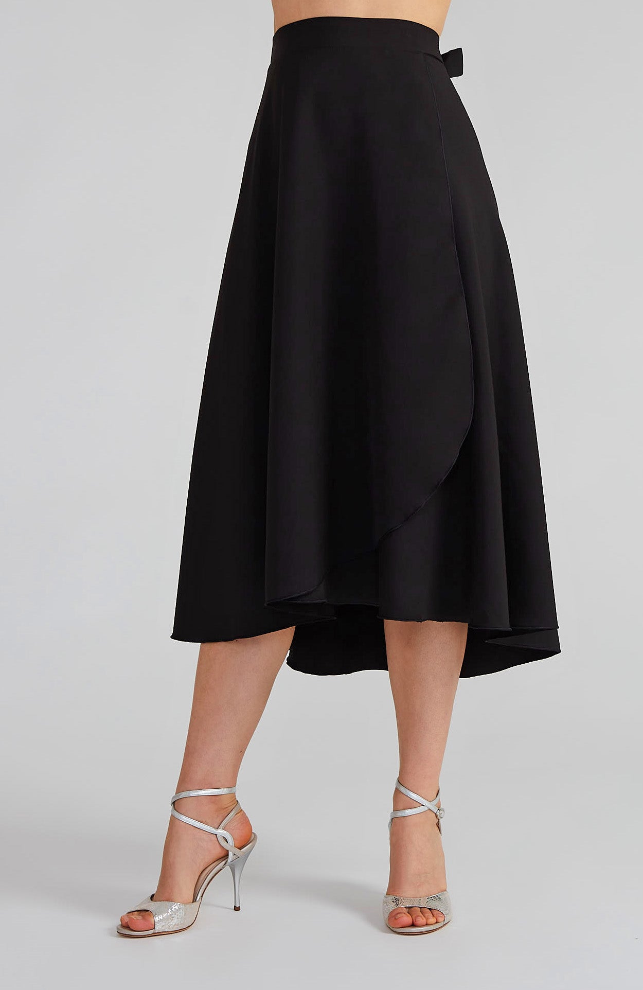 GINA Long Wrap Skirt in Black