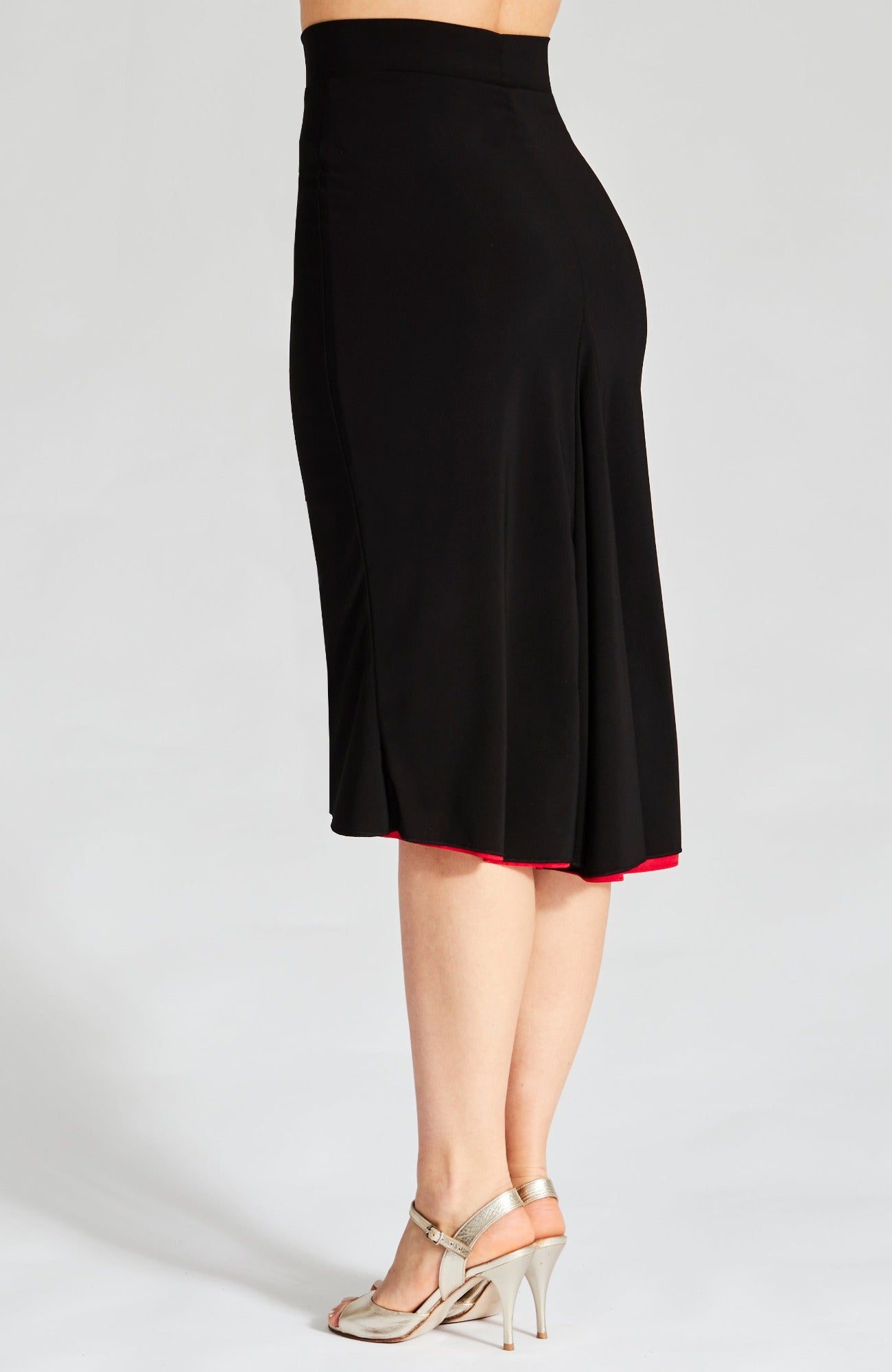 black godet skirt for argentine tango dancing