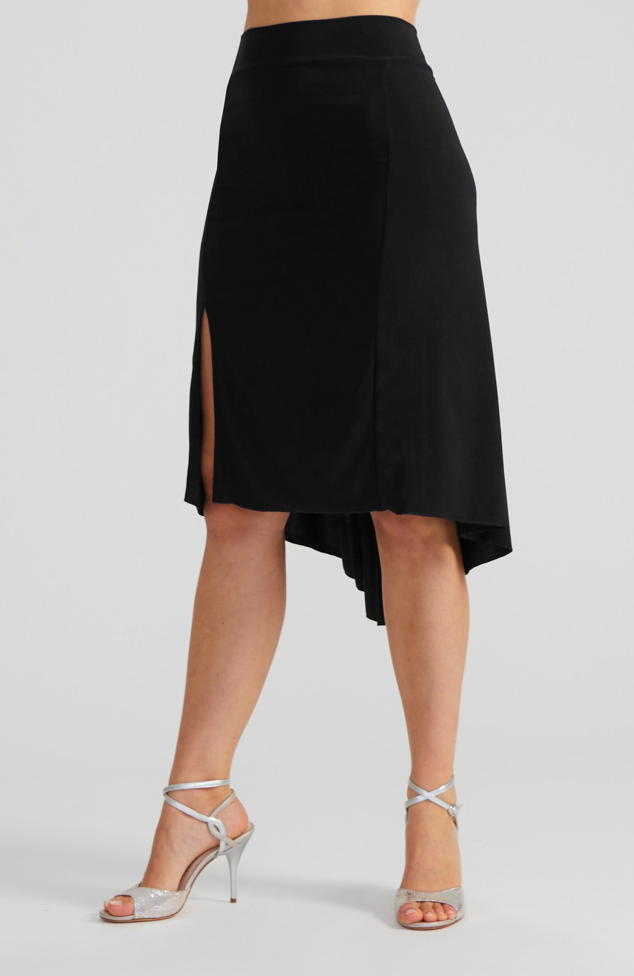 PAOLA Black Argentine Tango Skirt with Slit
