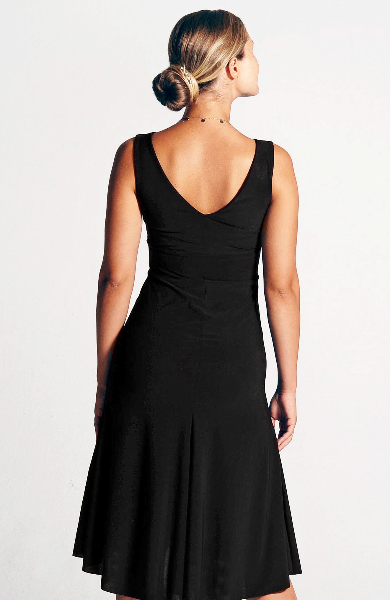 CARLA Classic Black A-Line Tango Dress with High-Low Hem