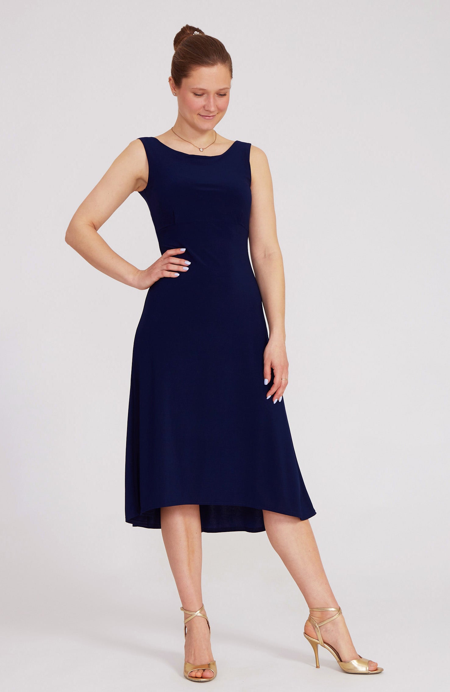 NOELIA A-Line Tango Dress in Navy Blue