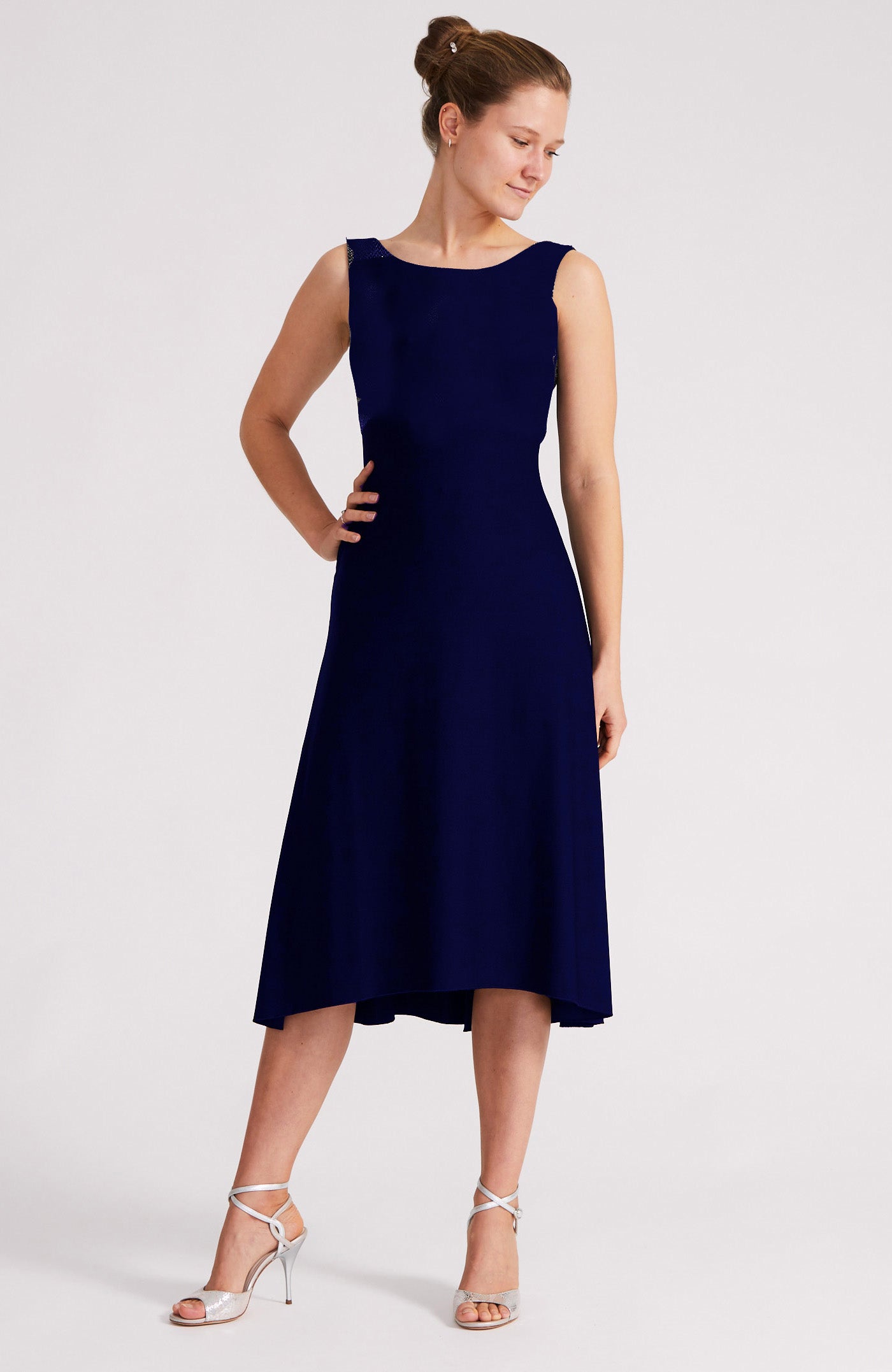 NOELIA A-Line Tango Dress in Navy Blue