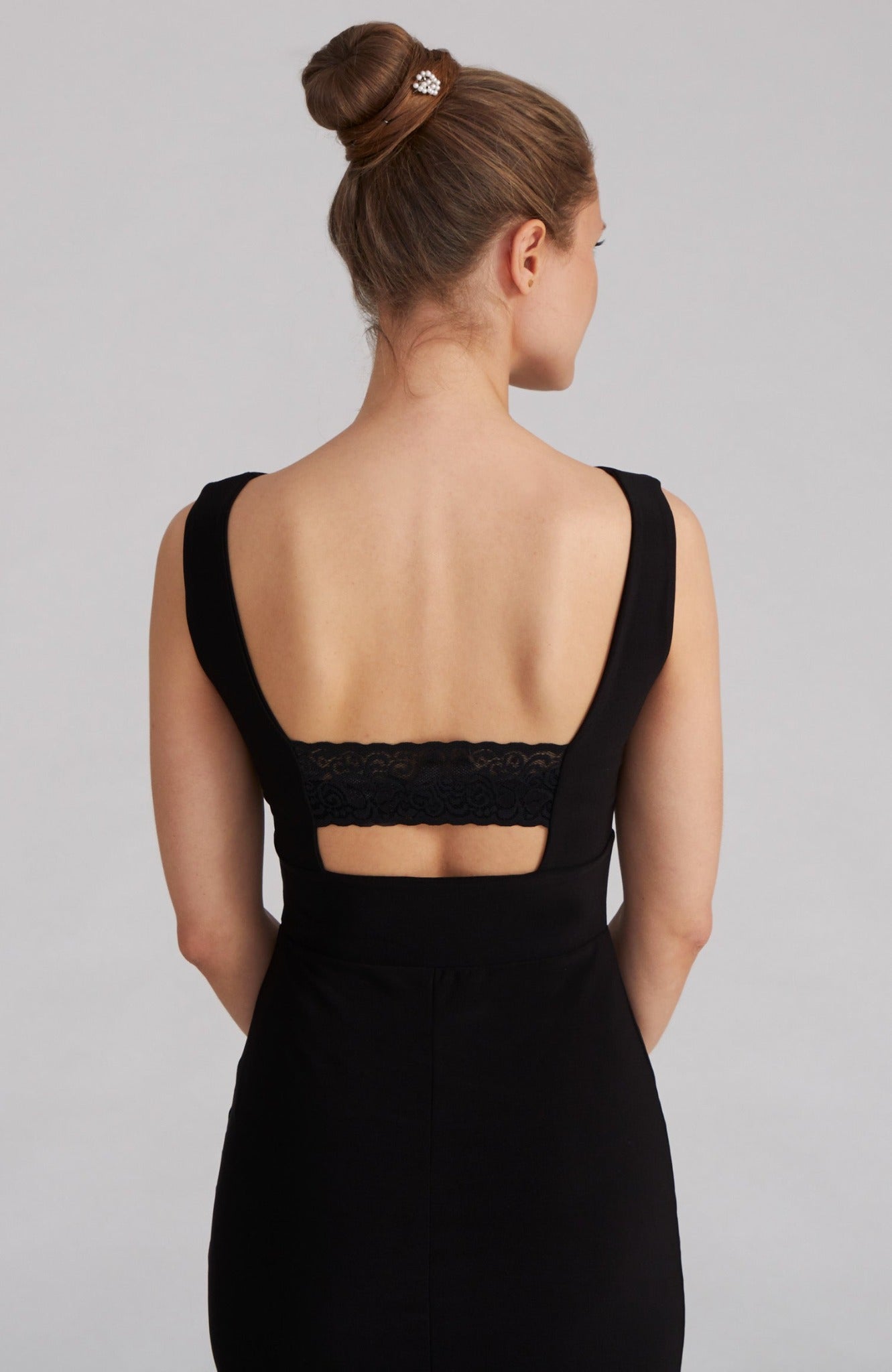 argentine tango dress in black with lace