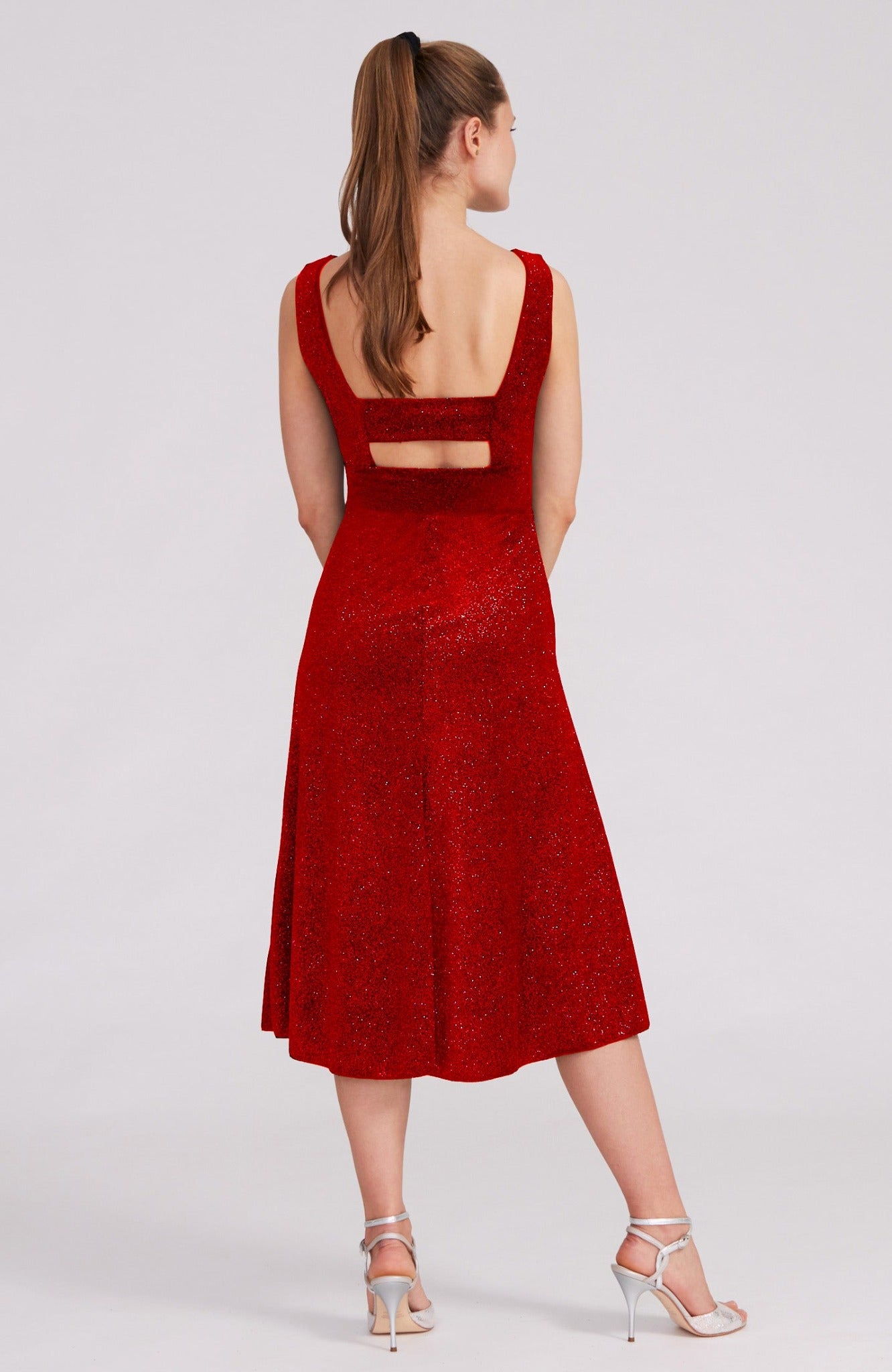 red velvet tango dress with back cutout