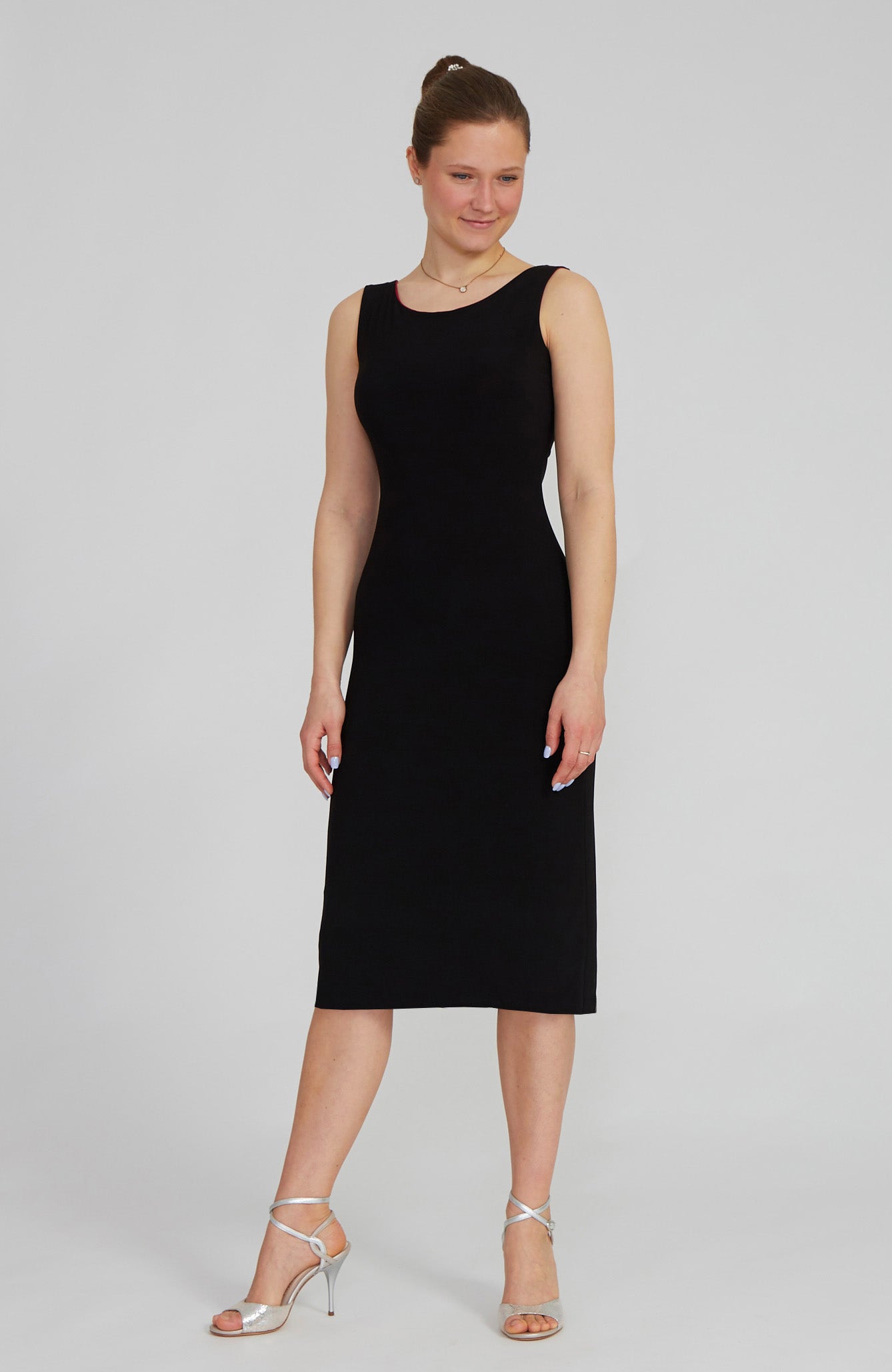 VALERIA Wendbares Tangokleid in Bordeauxrot &amp; Schwarz 