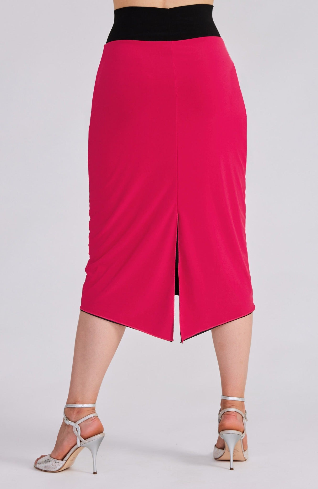 argentine tango skirt in pink with back slit