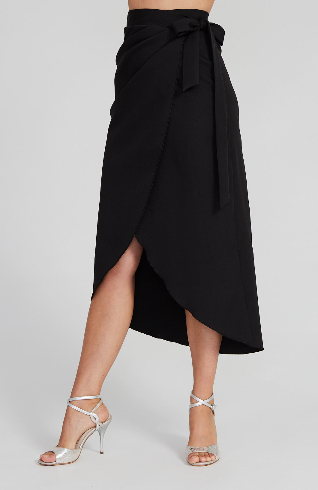 black wrap skirt for argentine tango dancing