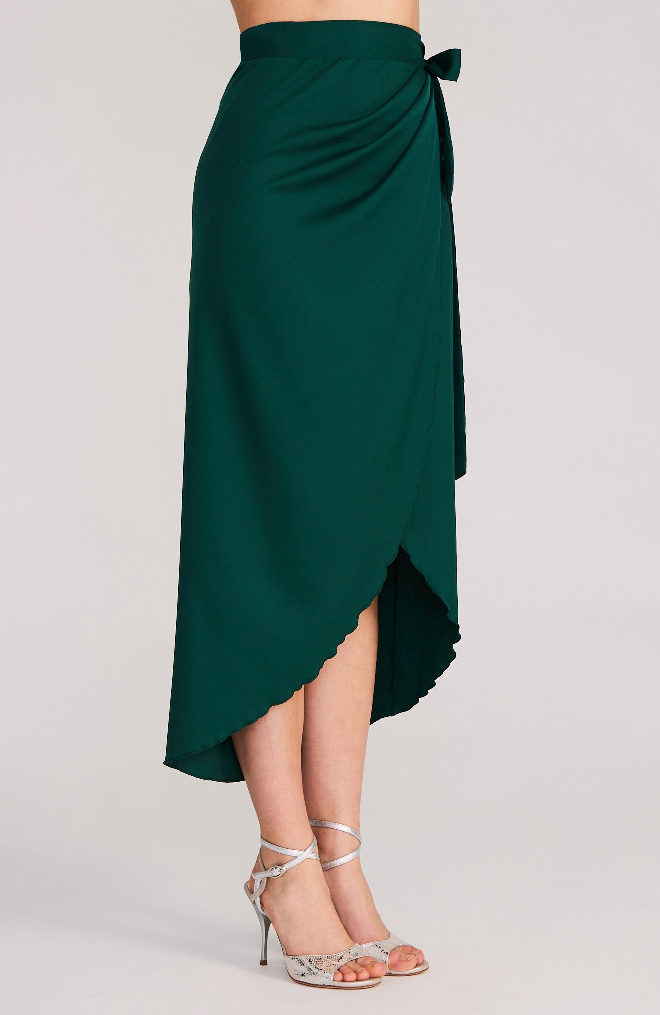 JULIET Green Wrap Skirt with Draped Detail (Pre-order*)