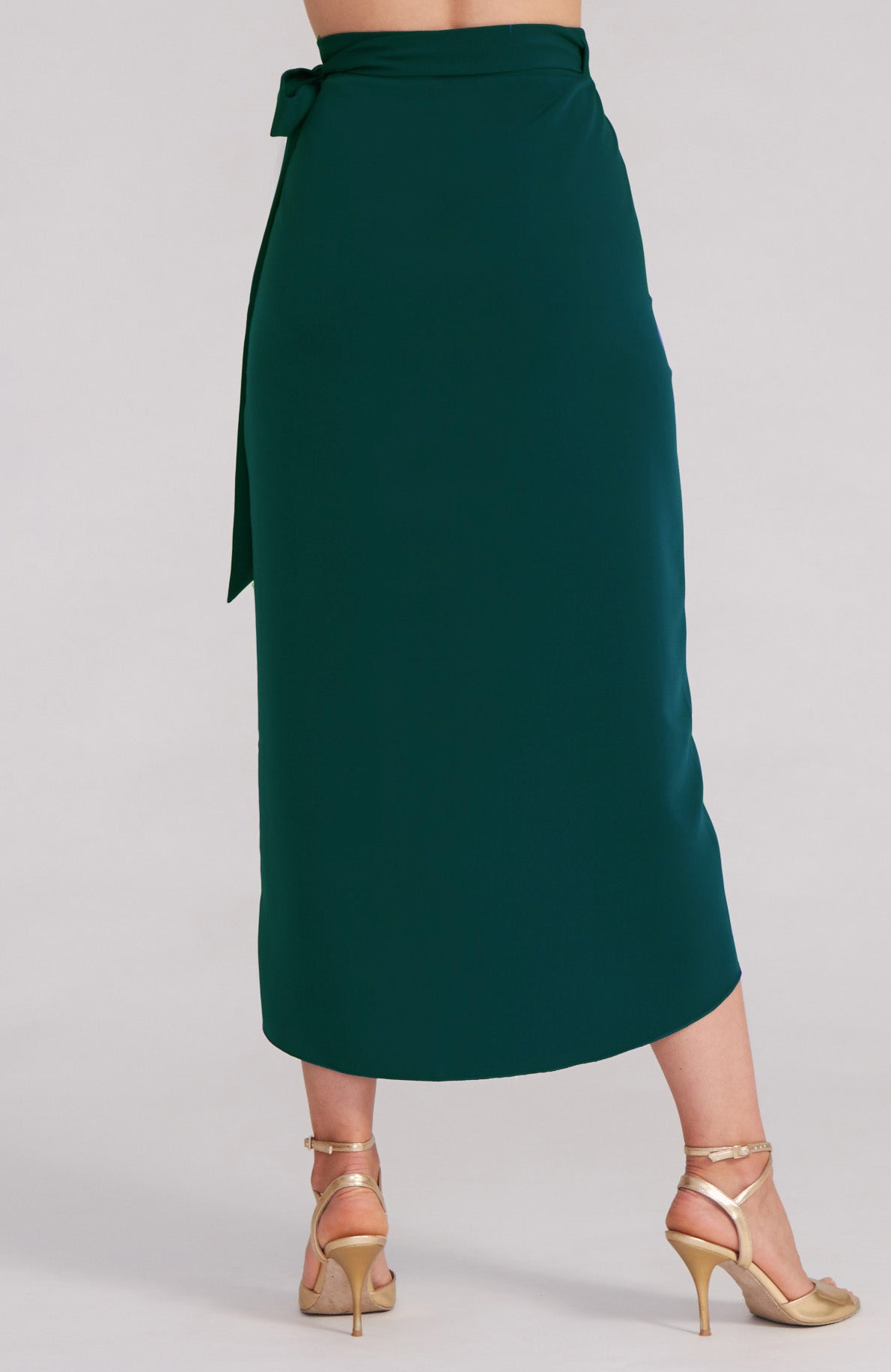 JULIET Green Wrap Skirt with Draped Detail (Pre-order*)
