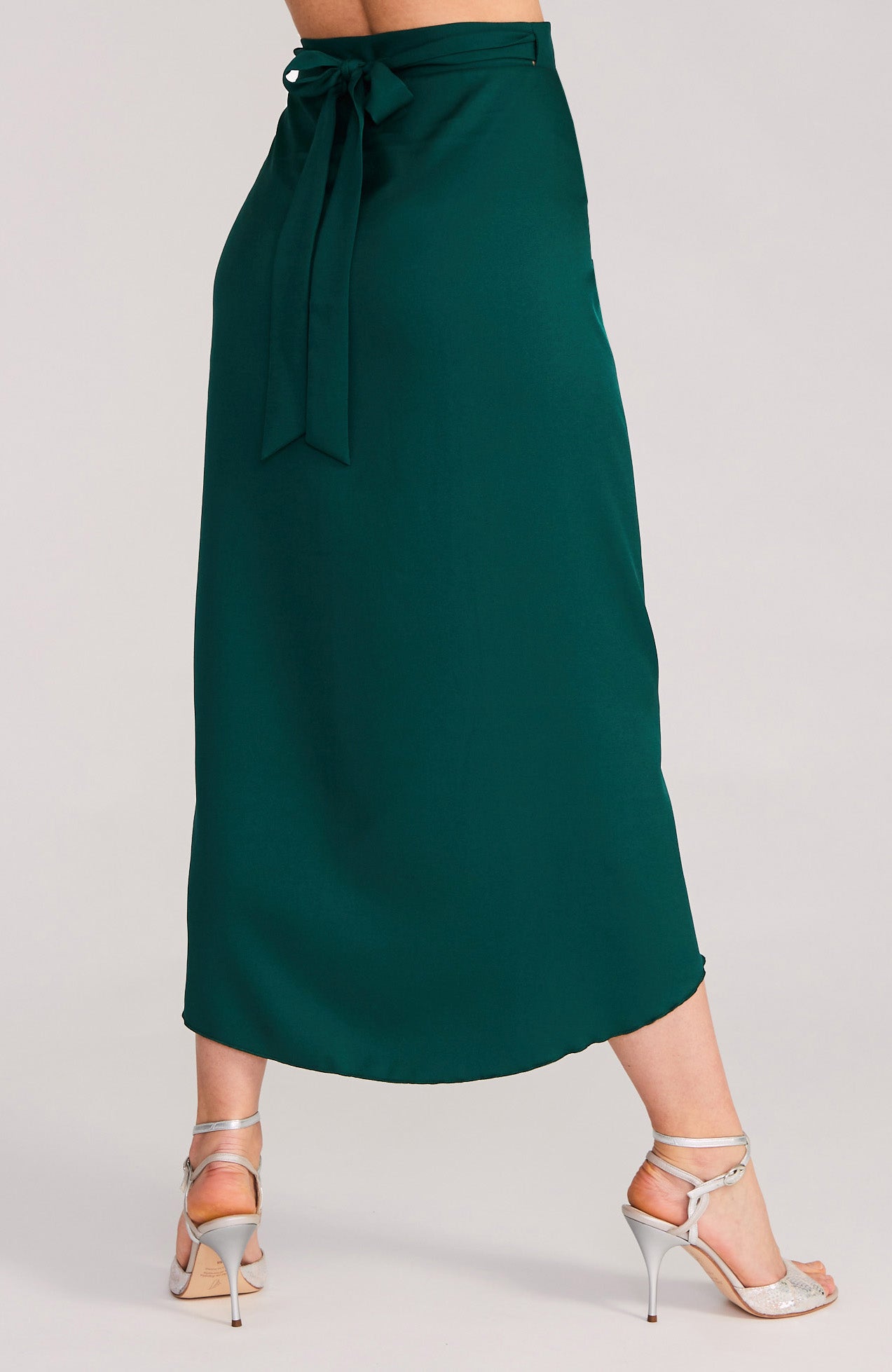 JULIET Green Wrap Skirt with Draped Detail (Pre-order*)