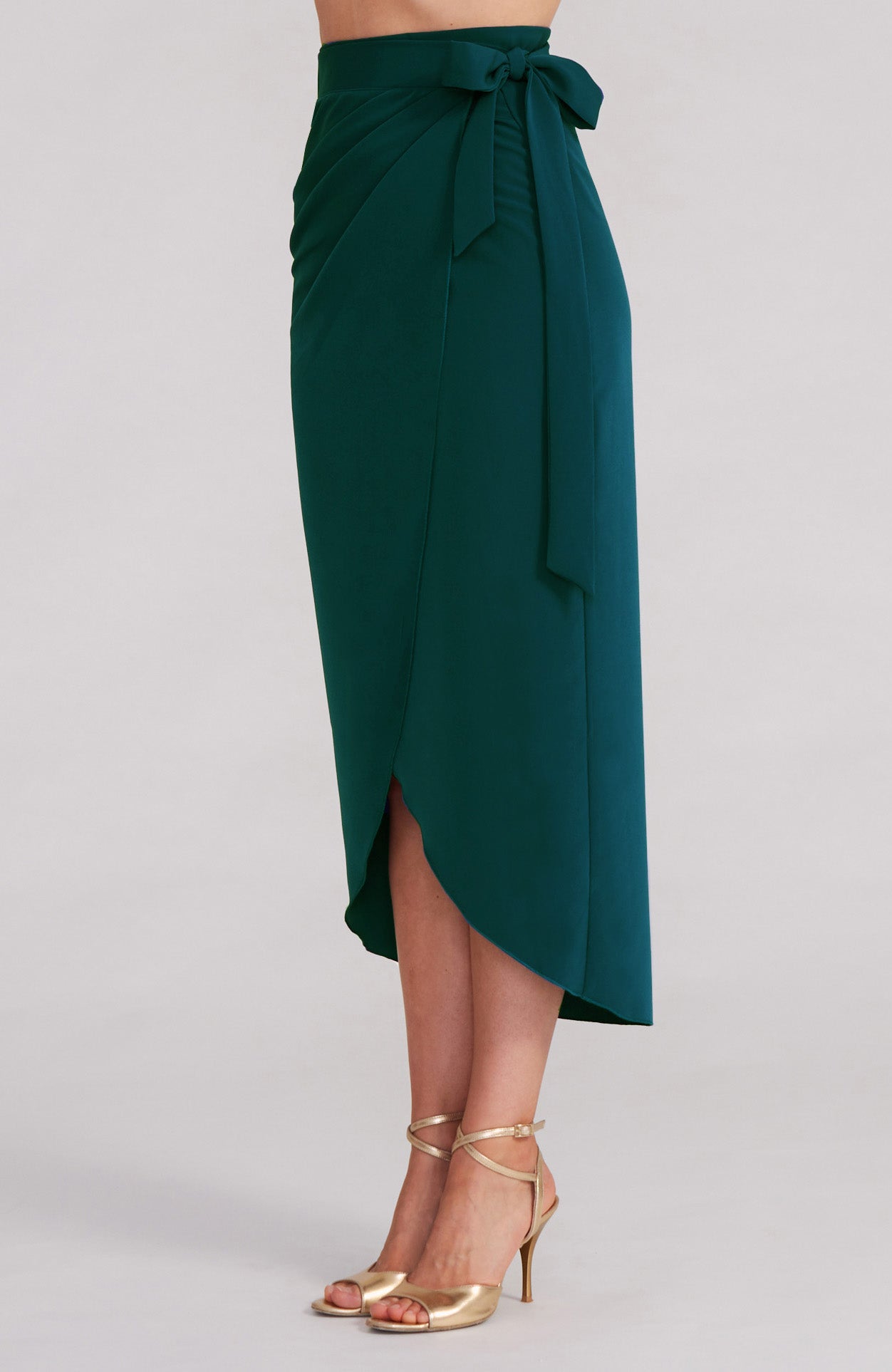 JULIET Green Wrap Skirt with Draped Detail (Pre-order*)