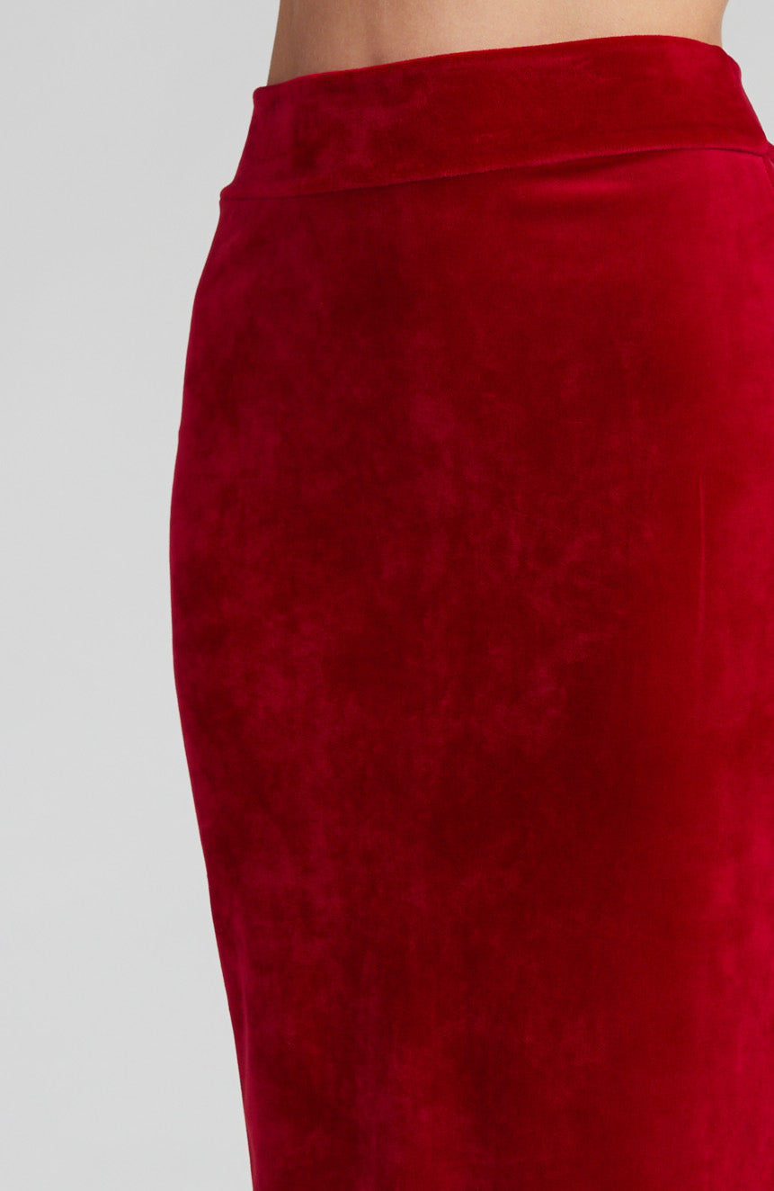 MIA - Red Velvet Tango Skirt with Side Slits