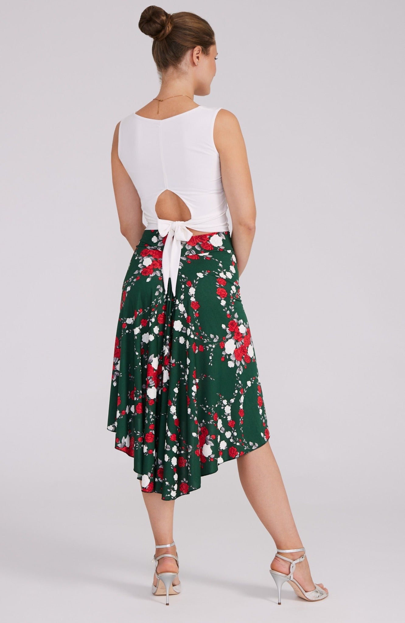 argentine tango skirt in red roses