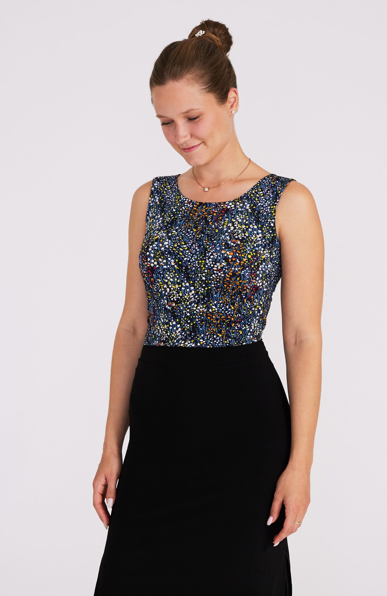 top with cutout in floral print