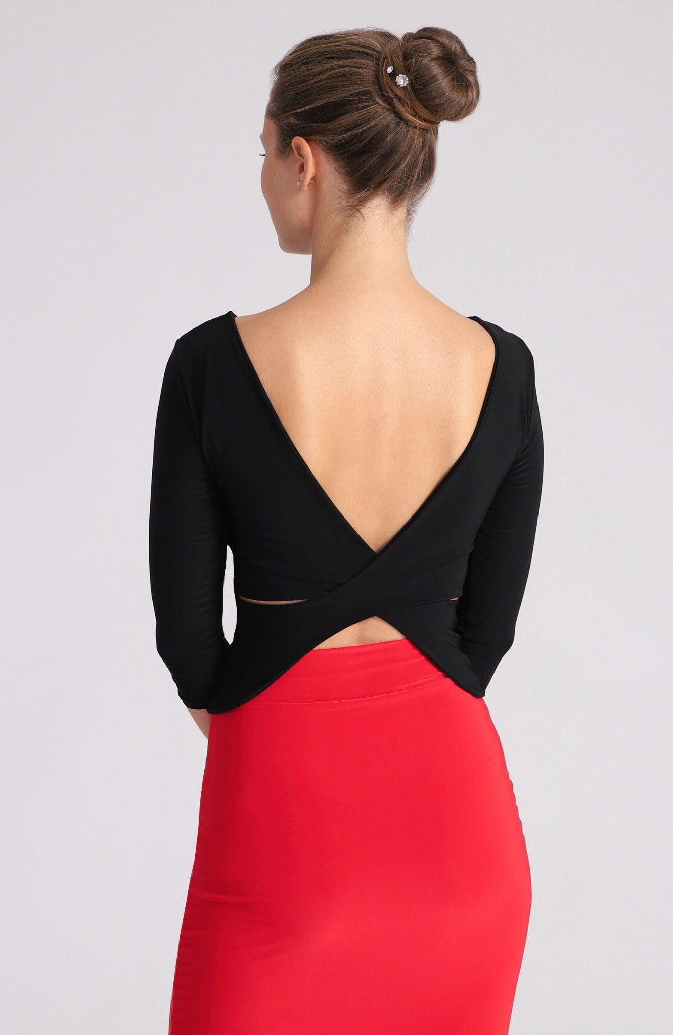 cross back top with sleeves