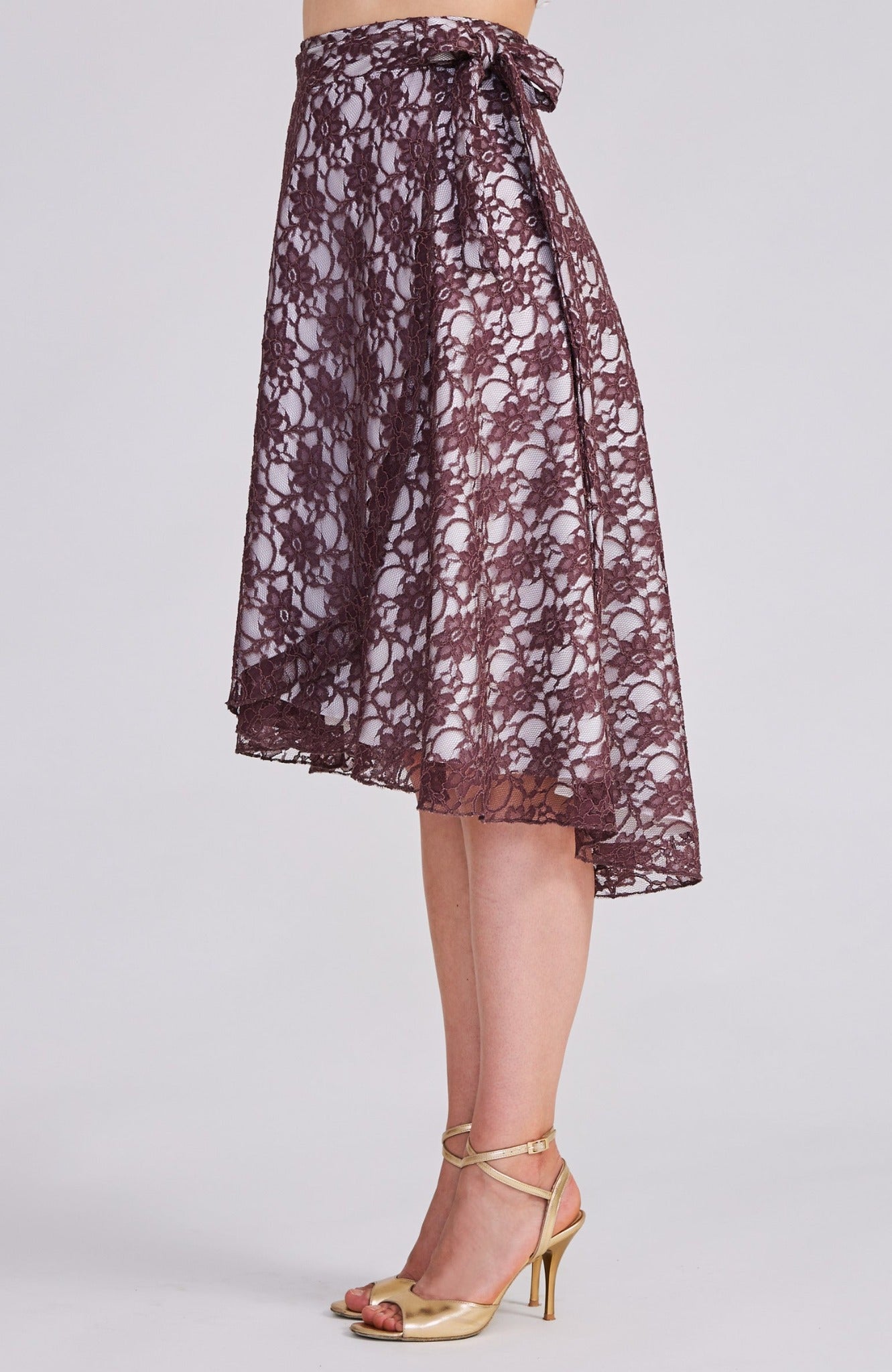 wrap skirt in chocolate lace