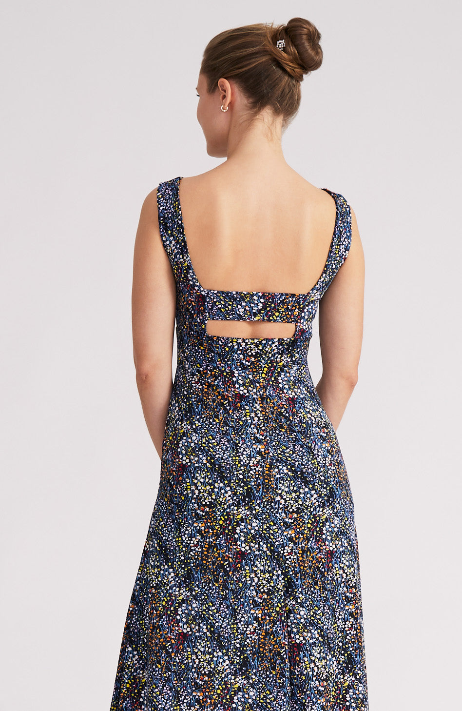 floral tango dance dress with open back