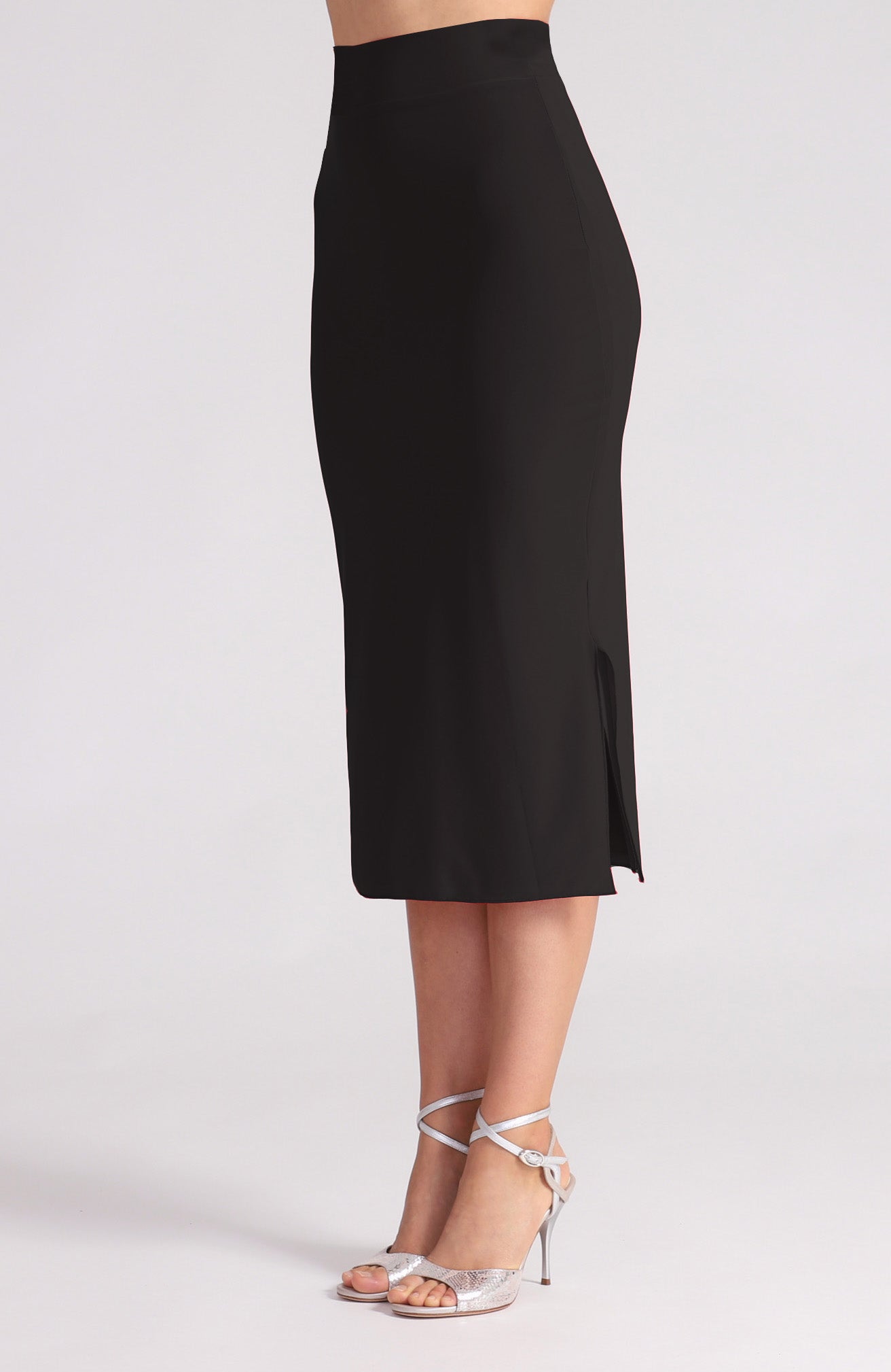black pencil skirt with side slits