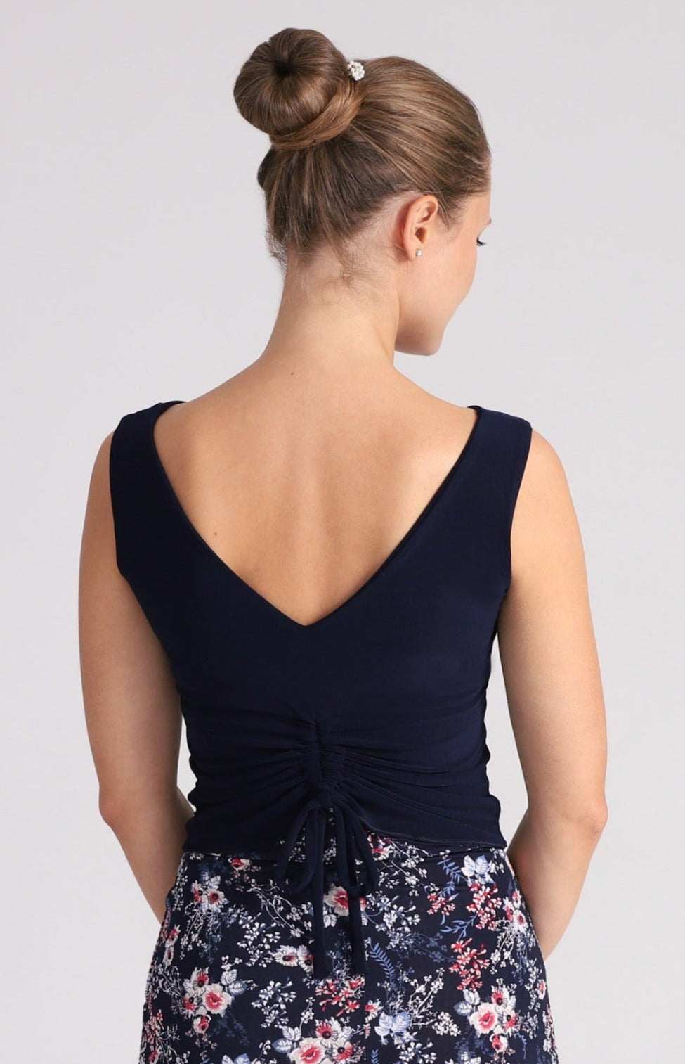 DORA - Draped Top in Navy Blue