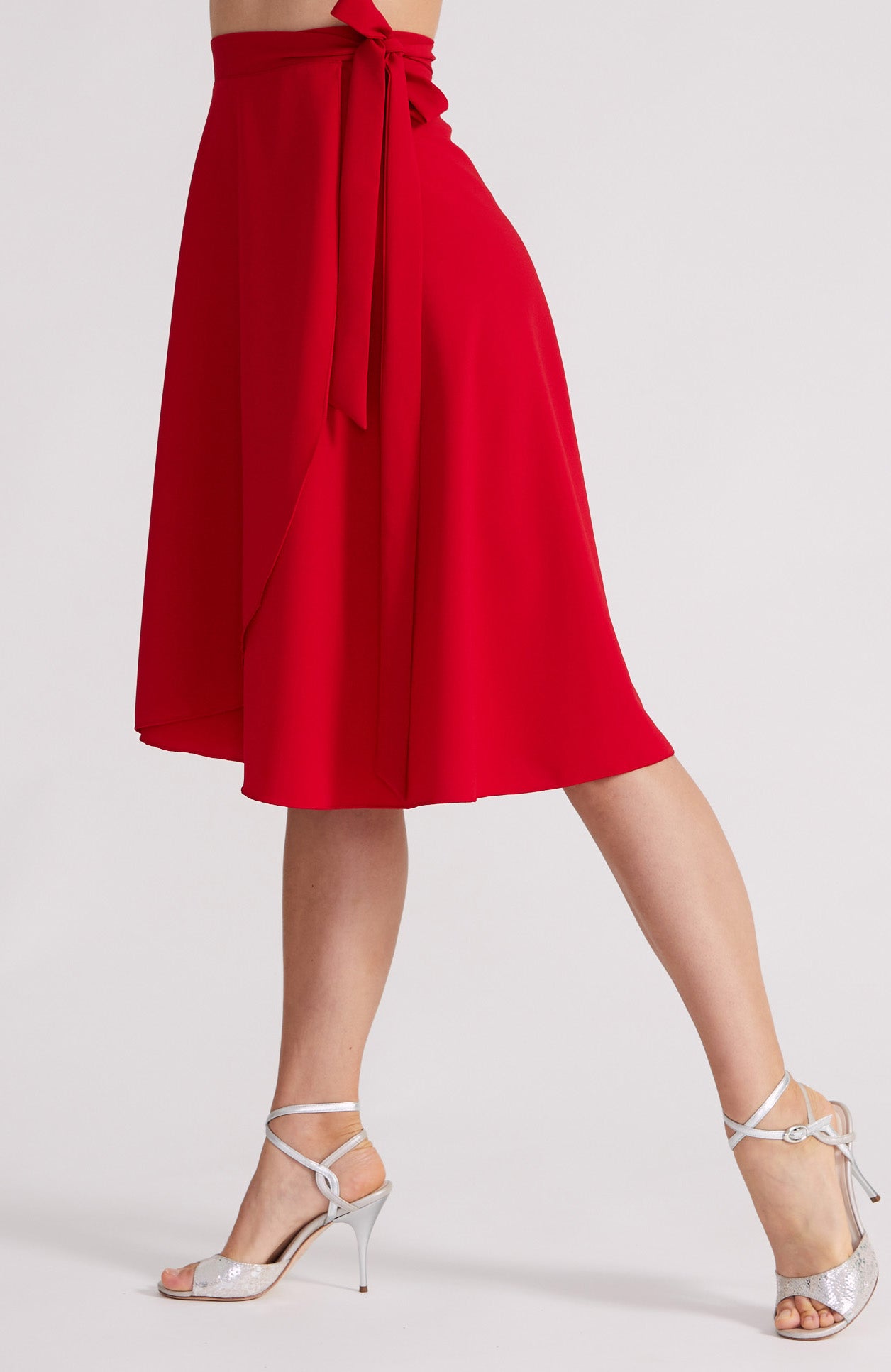 red wrap skirt
